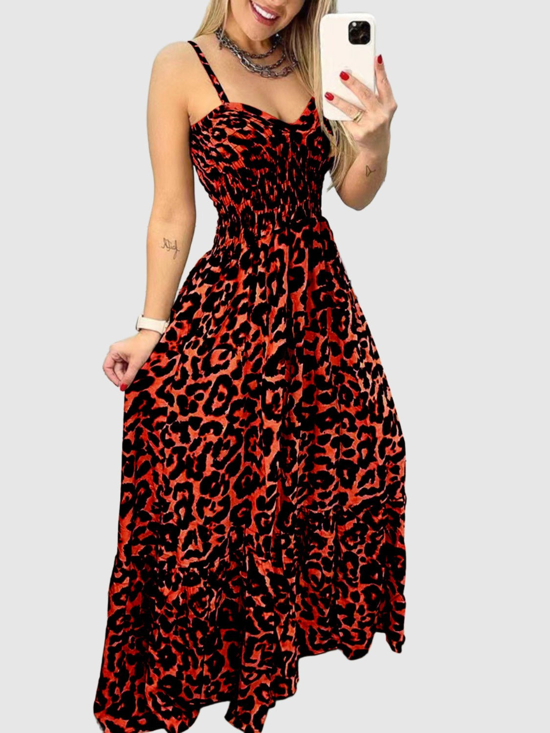 maxi leopard dress