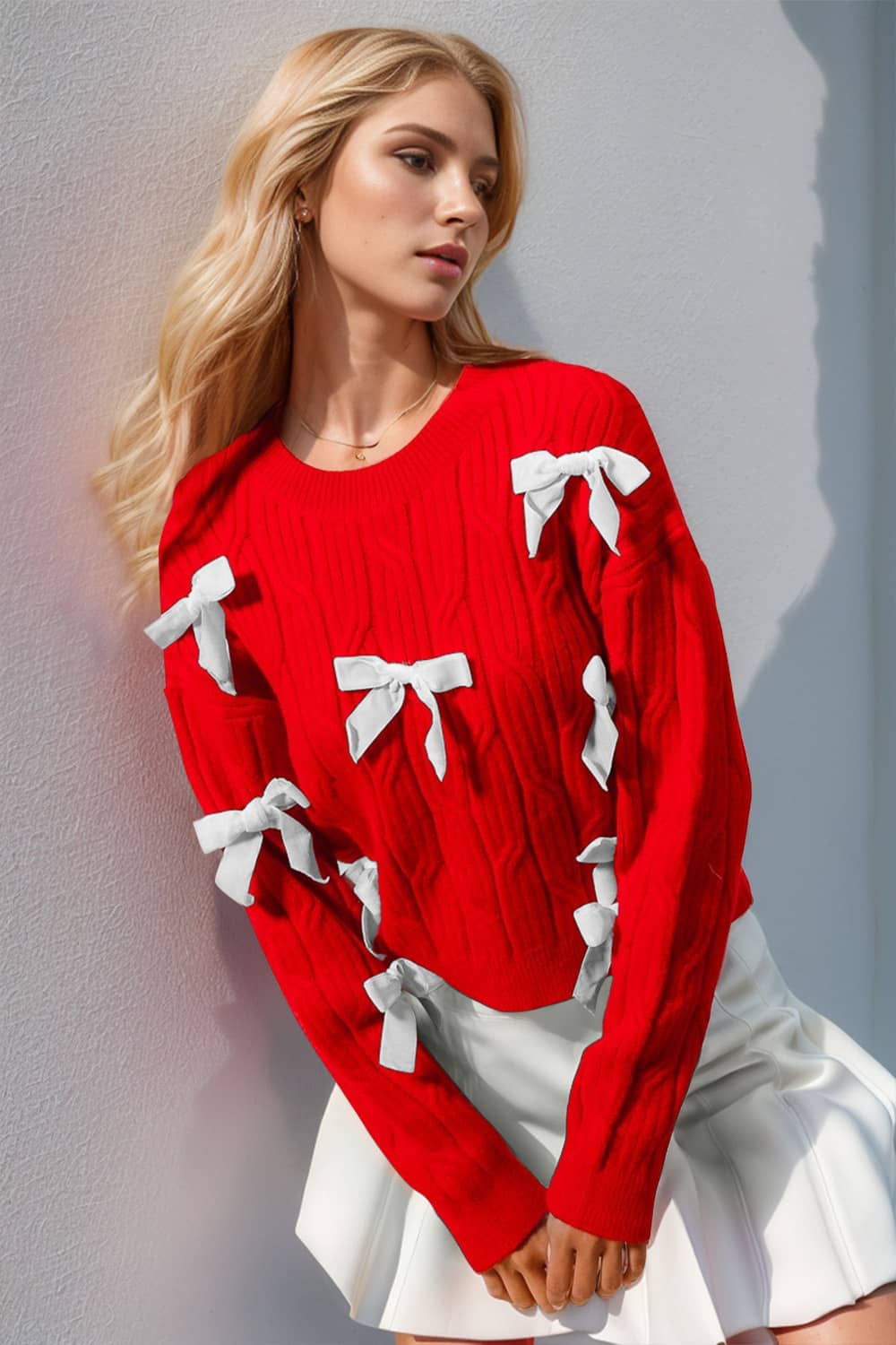 womens sweater with bow