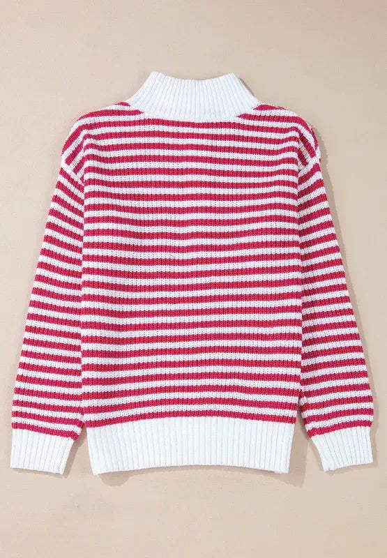 quarter zip striped sweater