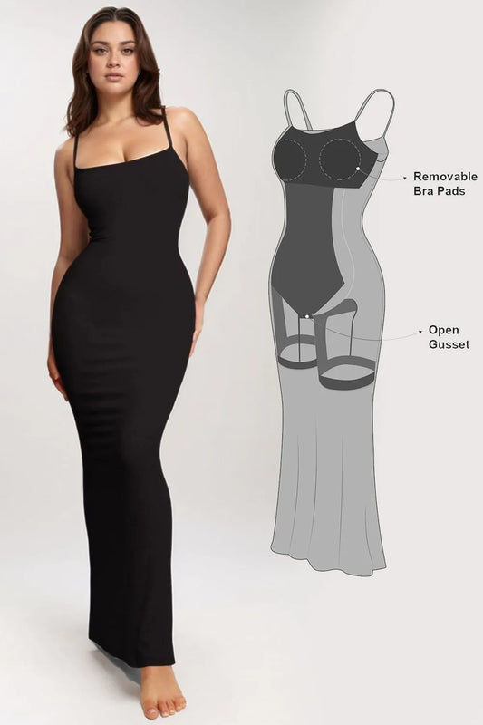 formal dress with built in shapewear