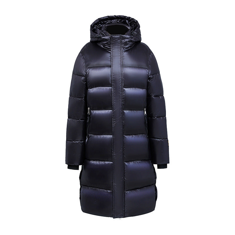 Hooded puffer long coat