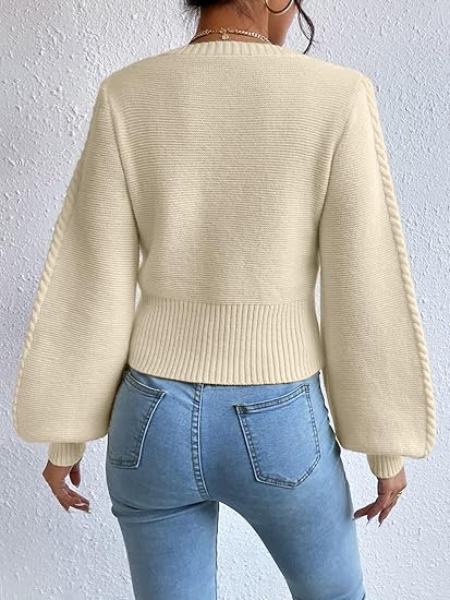 Solid Color Square Collar Sweater