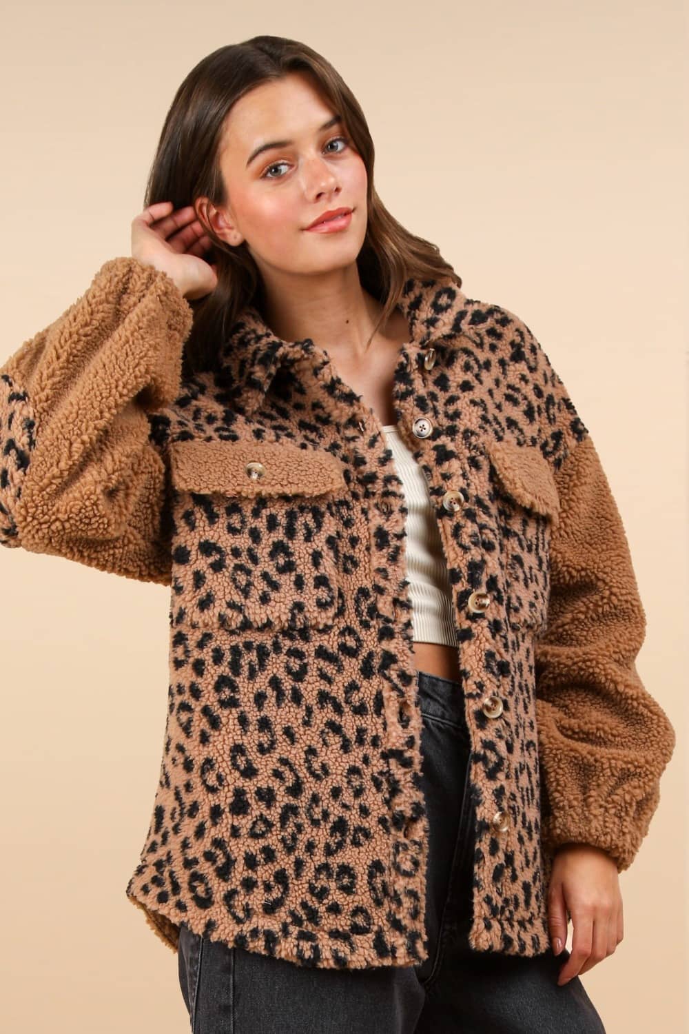 leopard print women's jacket