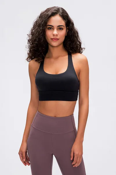 strappy back sport bra Black