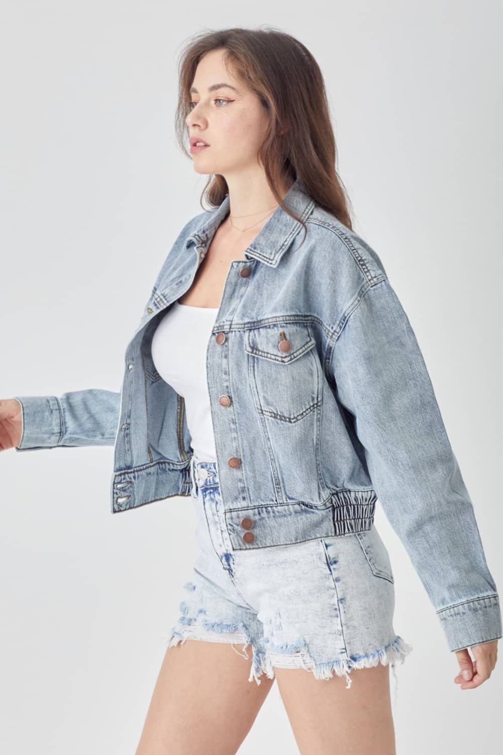 ladies light blue denim jacket