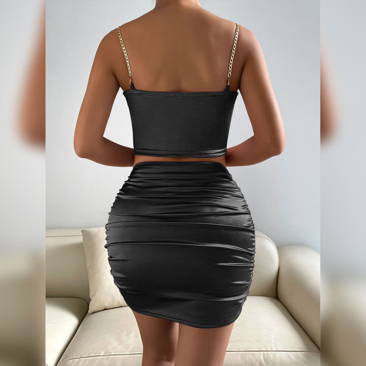 two piece bodycon skirt set