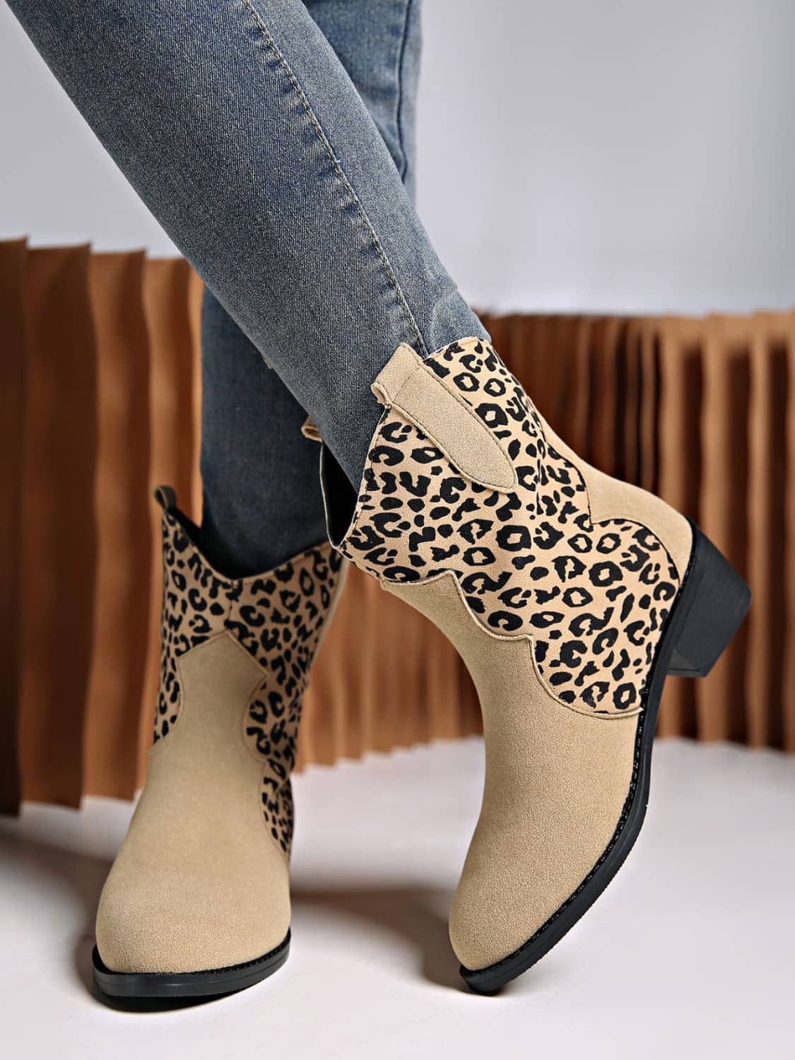 women's leopard ankle boots