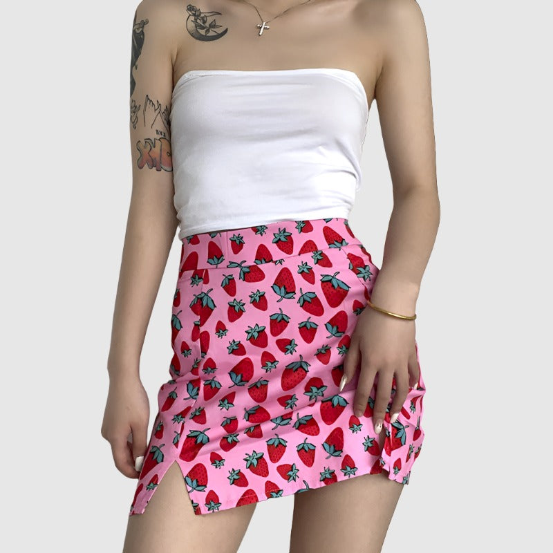 pink strawberry skirt