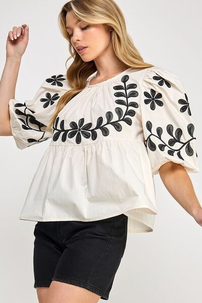 cotton peplum blouse