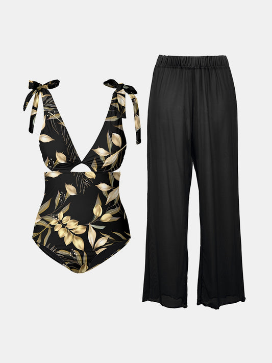 two piece beach outfit Black