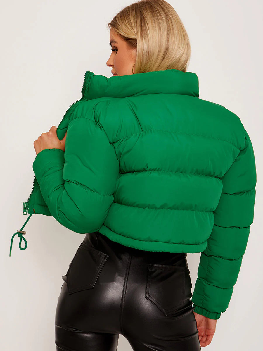 women's cropped puffer jacket