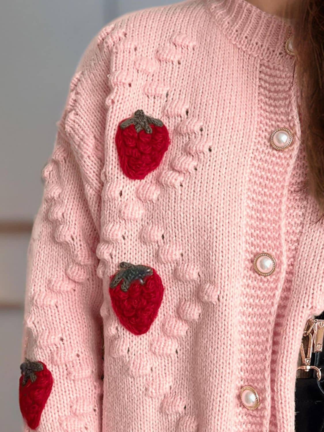 women's strawberry cardigan