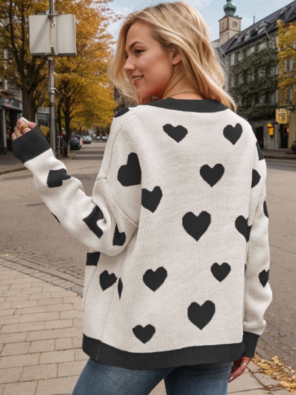 women's heart cardigan