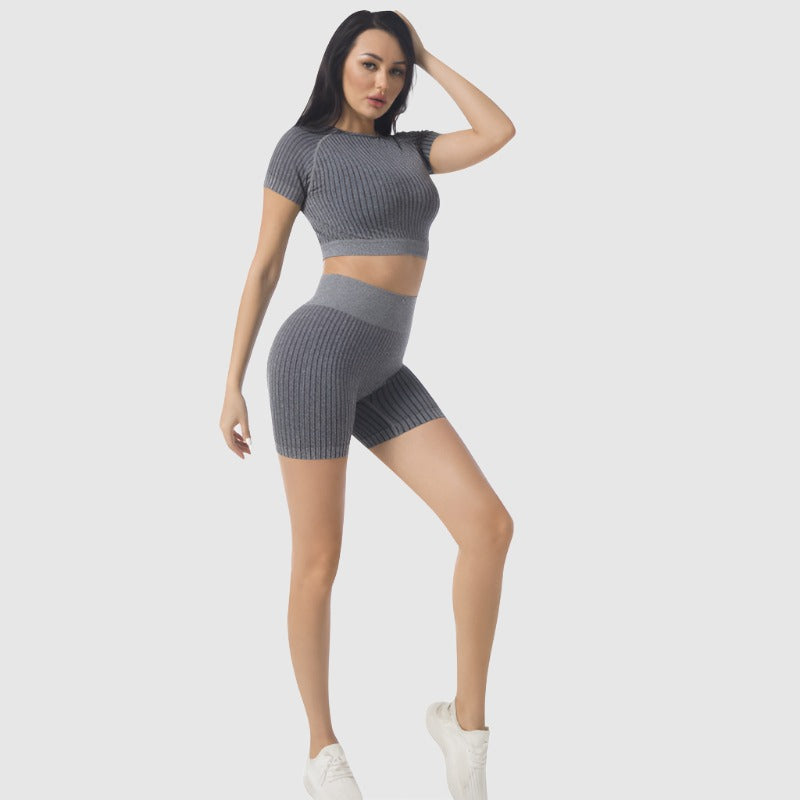 biker shorts set Gray