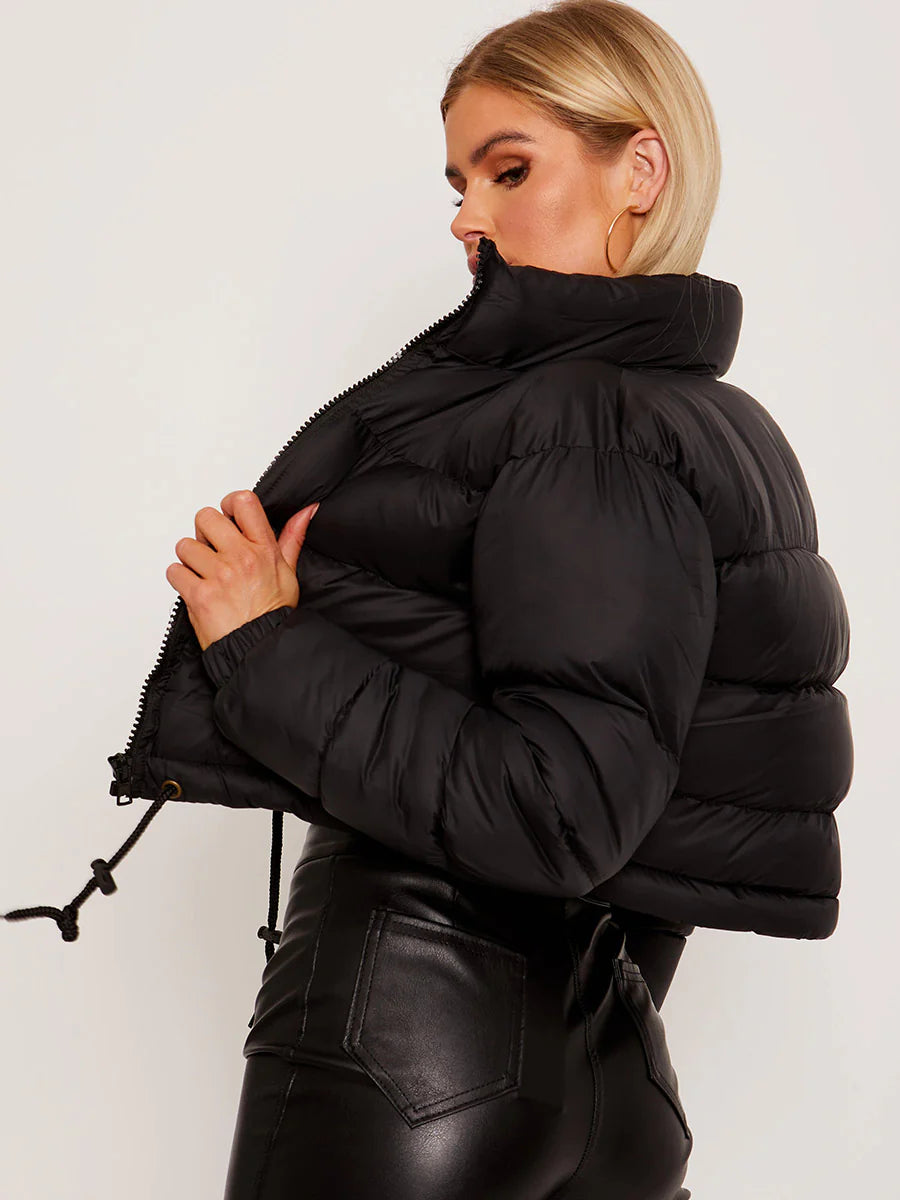 women's cropped puffer jacket