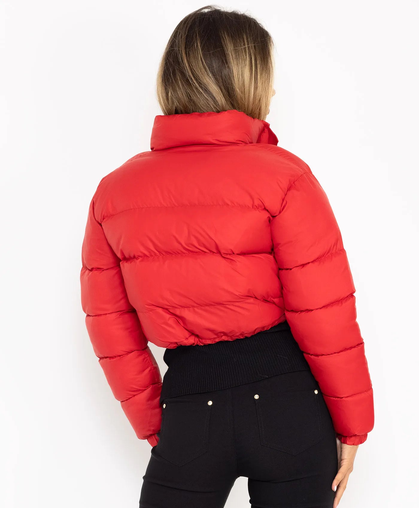 women's cropped puffer jacket