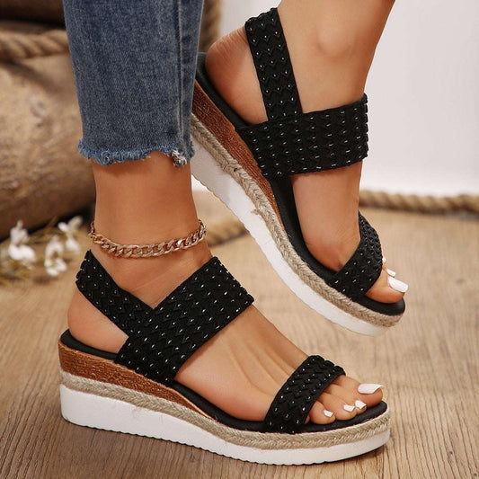 comfortable low wedge sandals