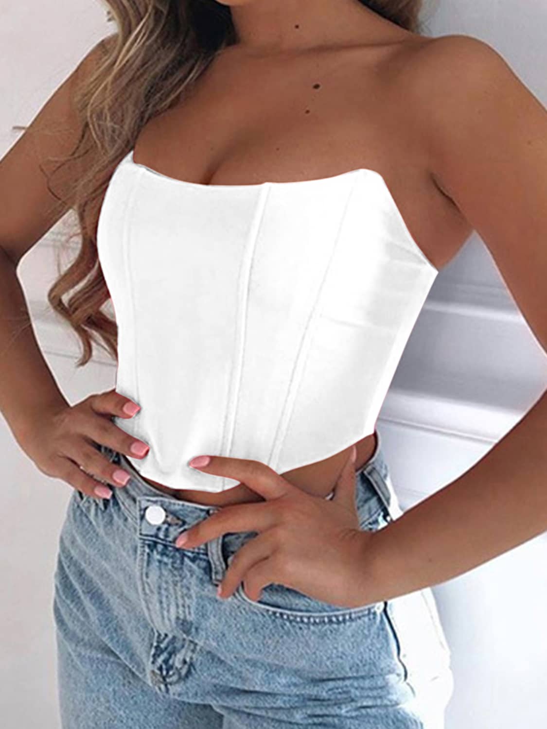 tube crop top White