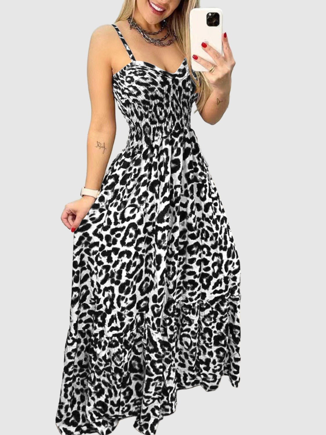 maxi leopard dress