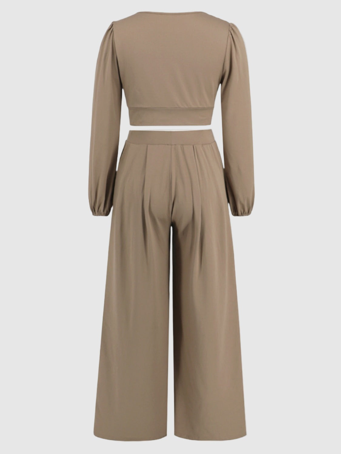 crop top and wide leg pants set