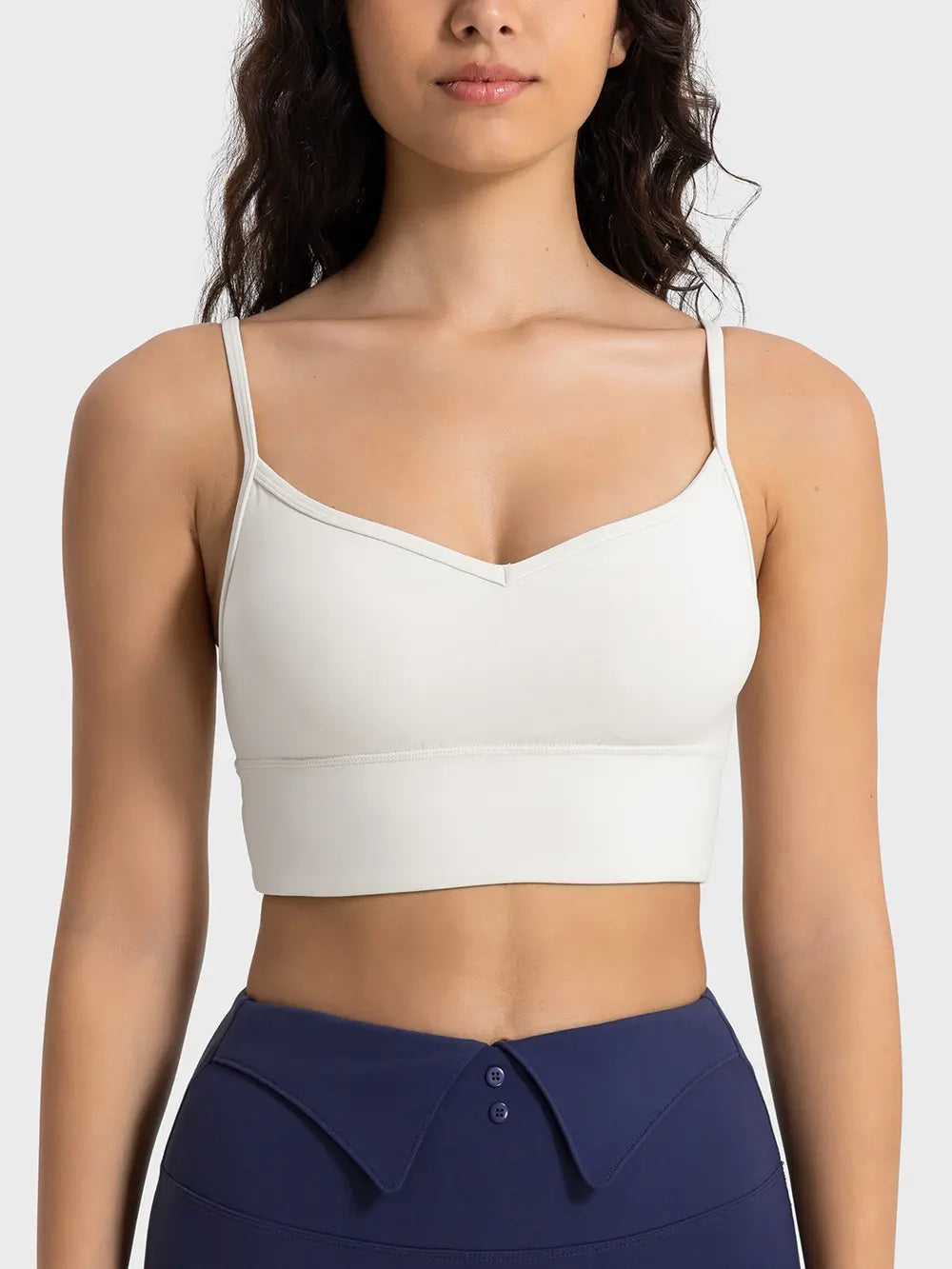 Spaghetti Strap Sport Bra Ivory