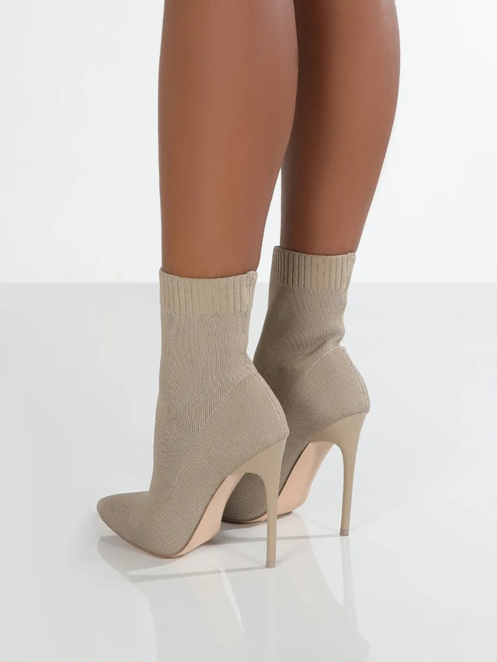 heeled sock boots point toe