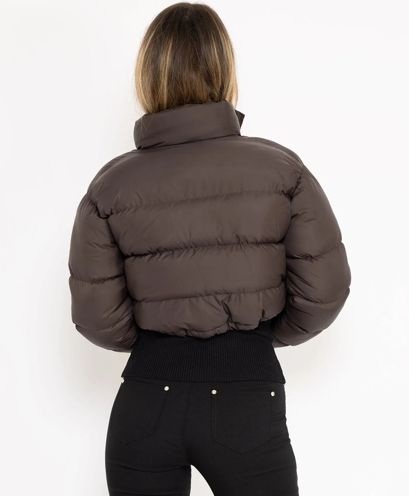 women's cropped puffer jacket