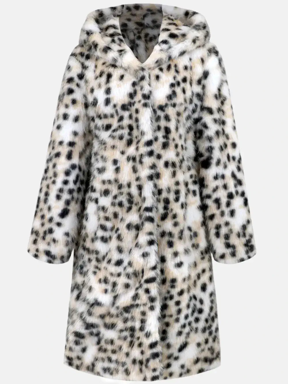 faux fur hooded coat womens