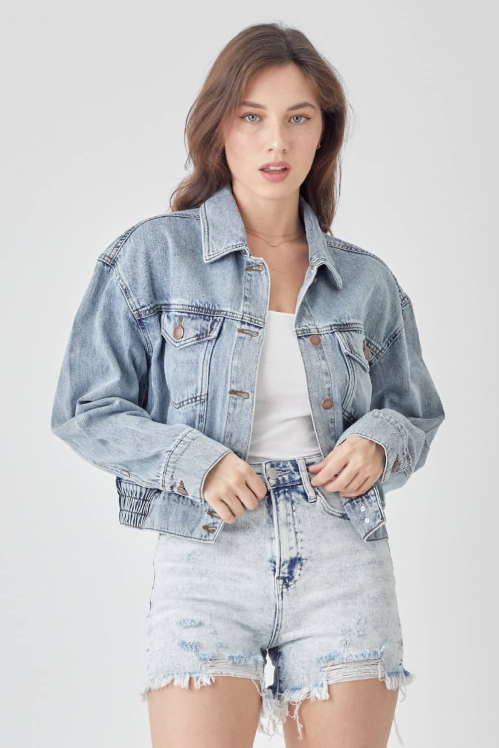 ladies light blue denim jacket