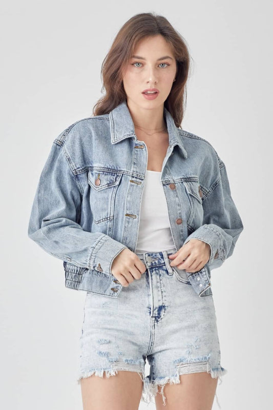 ladies light blue denim jacket