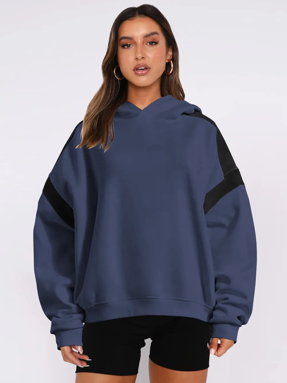 women's oversized hoodie Peacock Blue