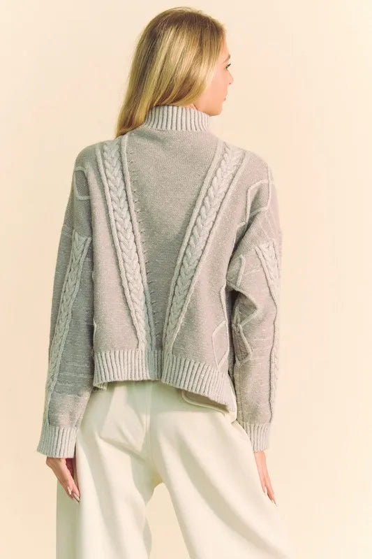 Cable-Knit Turtleneck Sweater