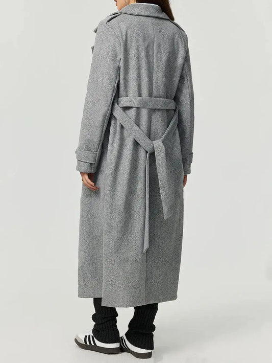 women's long belted coat