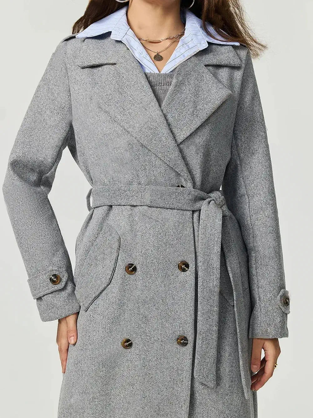 Collared Neck Longline Coat