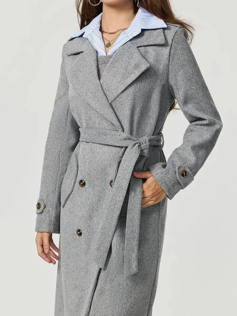 Collared Neck Longline Coat