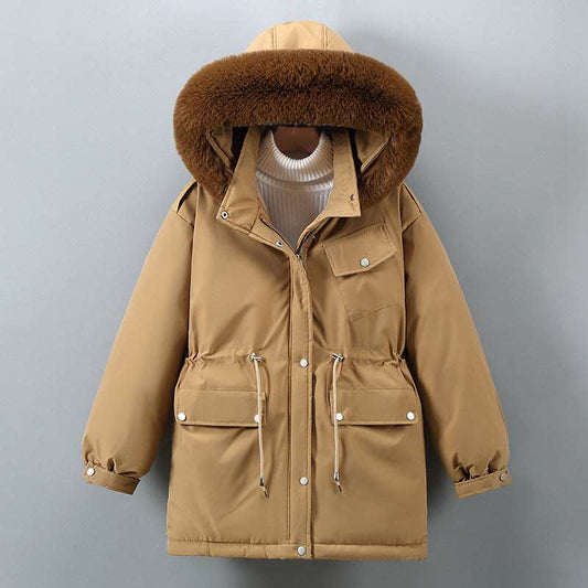 hooded fur jacket Brown