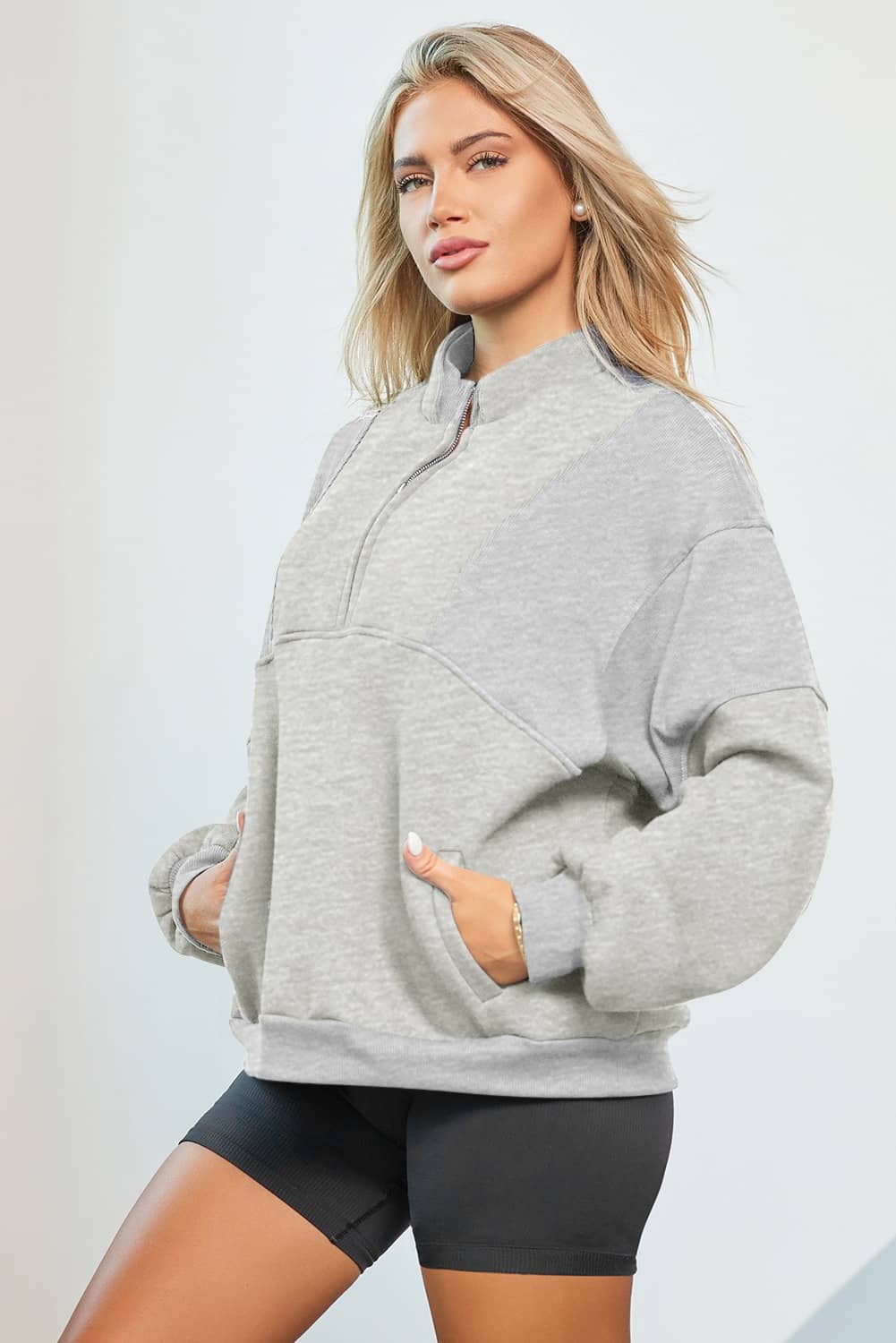 half zip sweatshirt women's