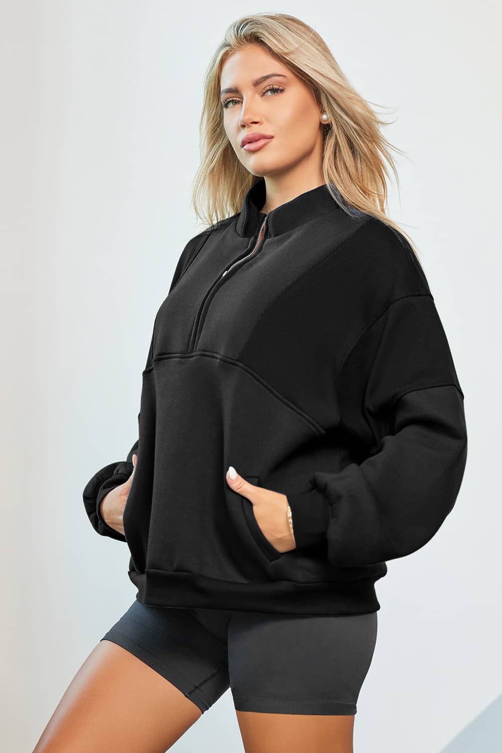 half zip sweatshirt women's