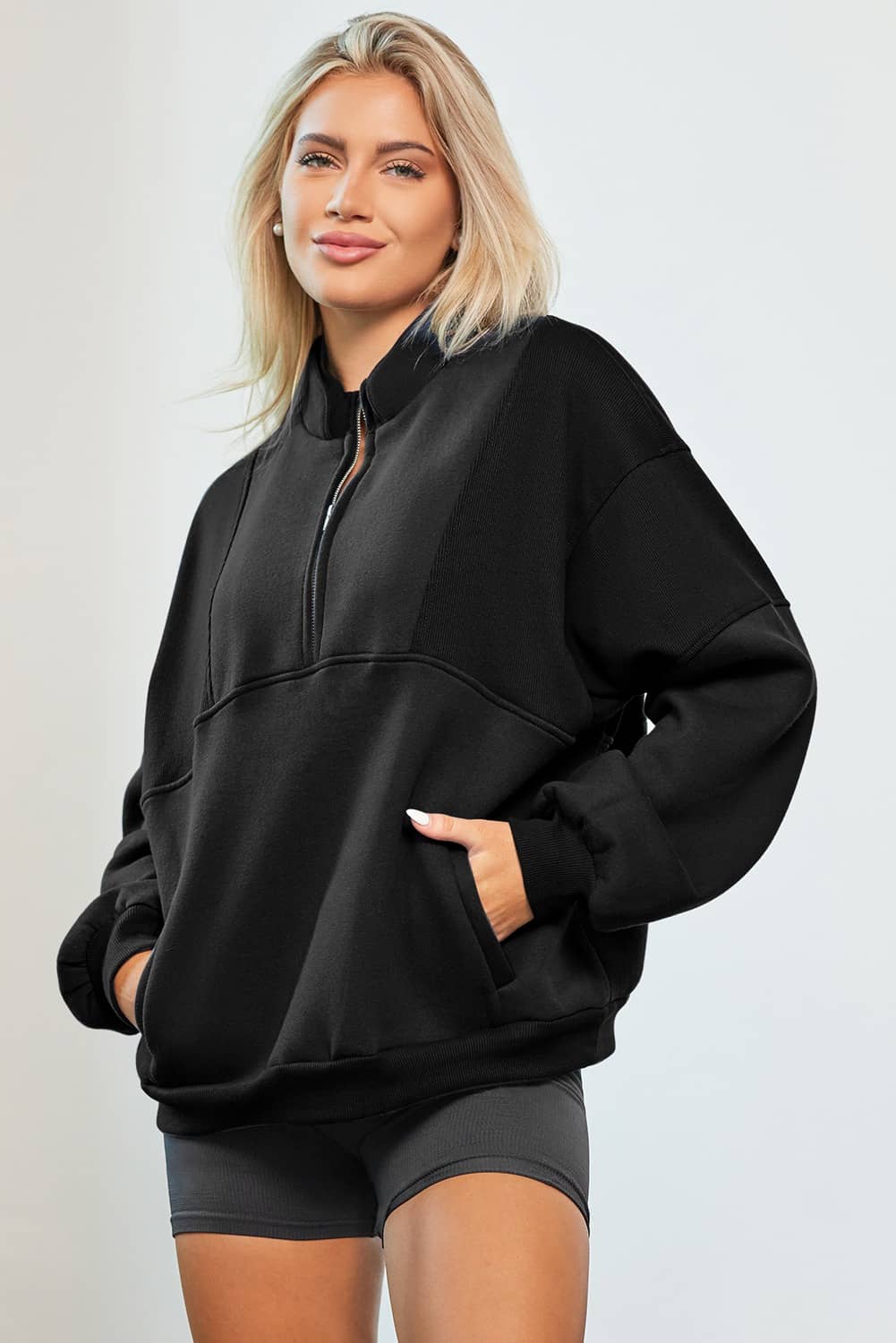 half zip sweatshirt women's