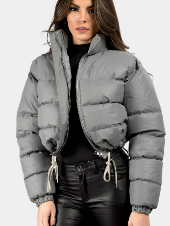 women's cropped puffer jacket