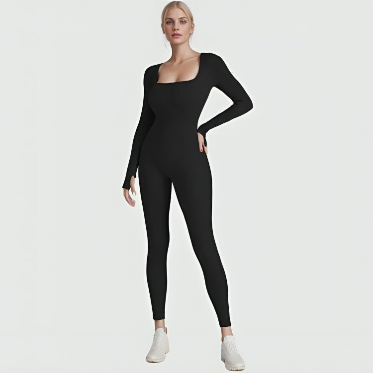 long sleeve workout jumpsuit