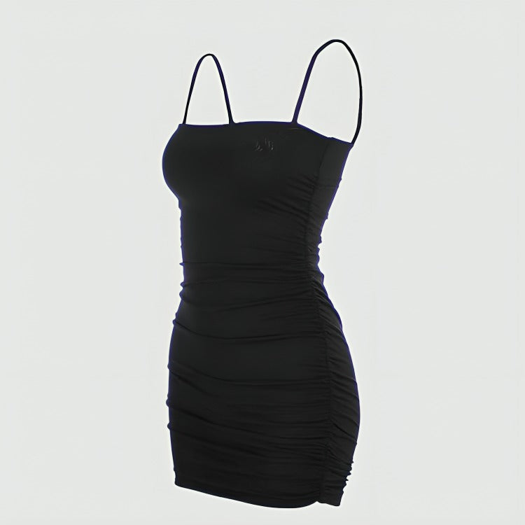 spaghetti strap dress bodycon Black