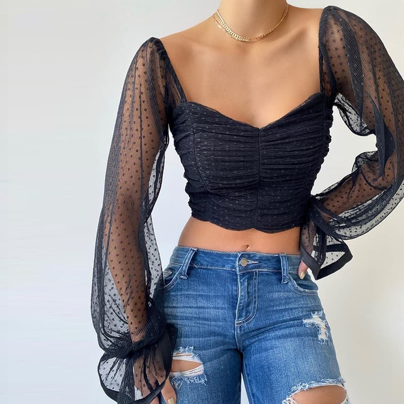 long sleeve top crop