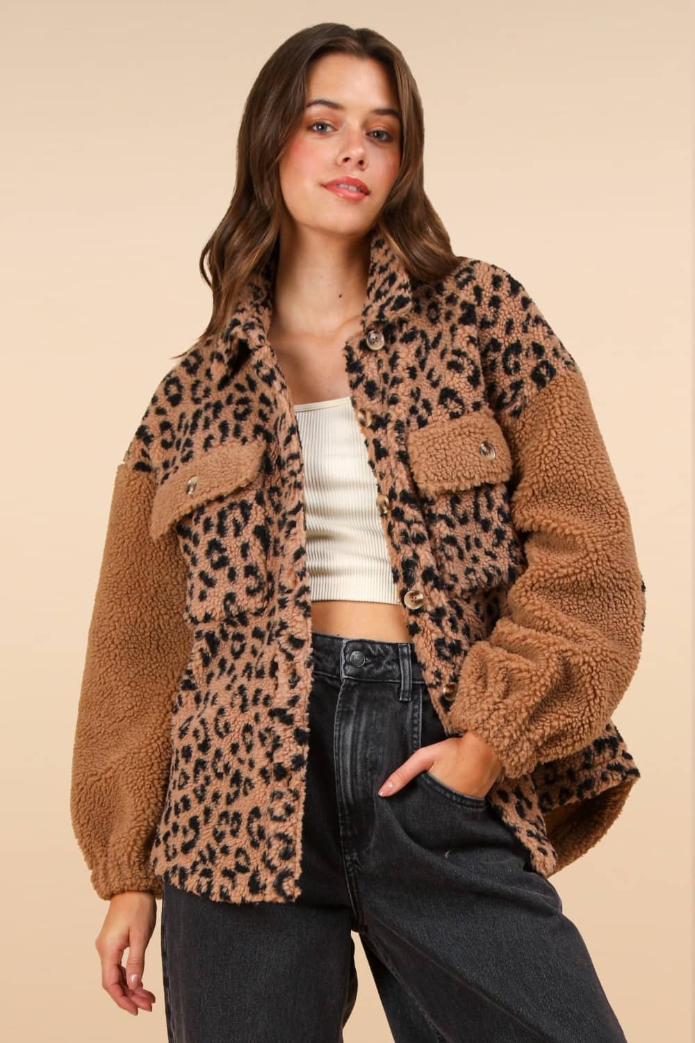 leopard print women's jacket