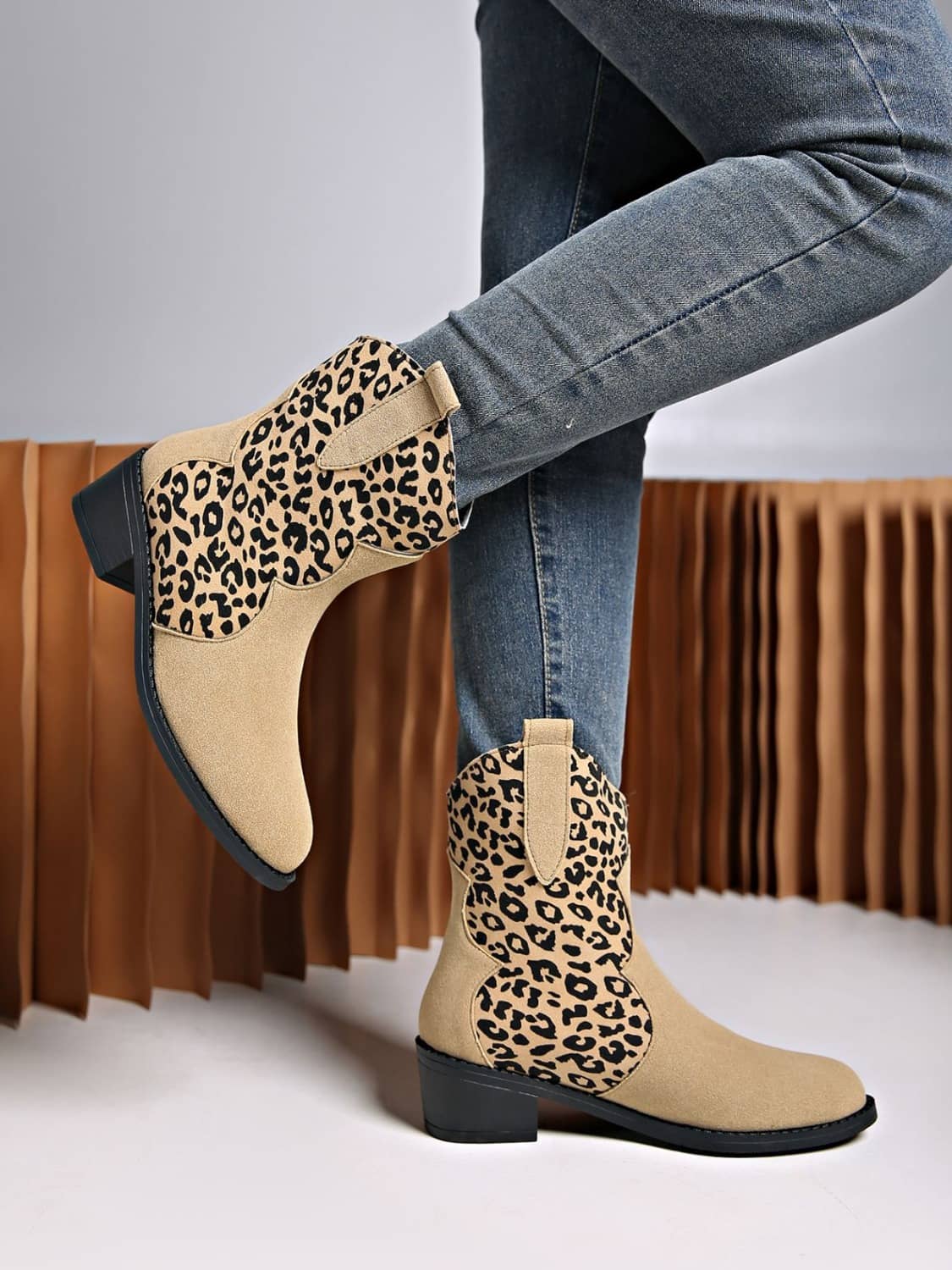 women's leopard ankle boots