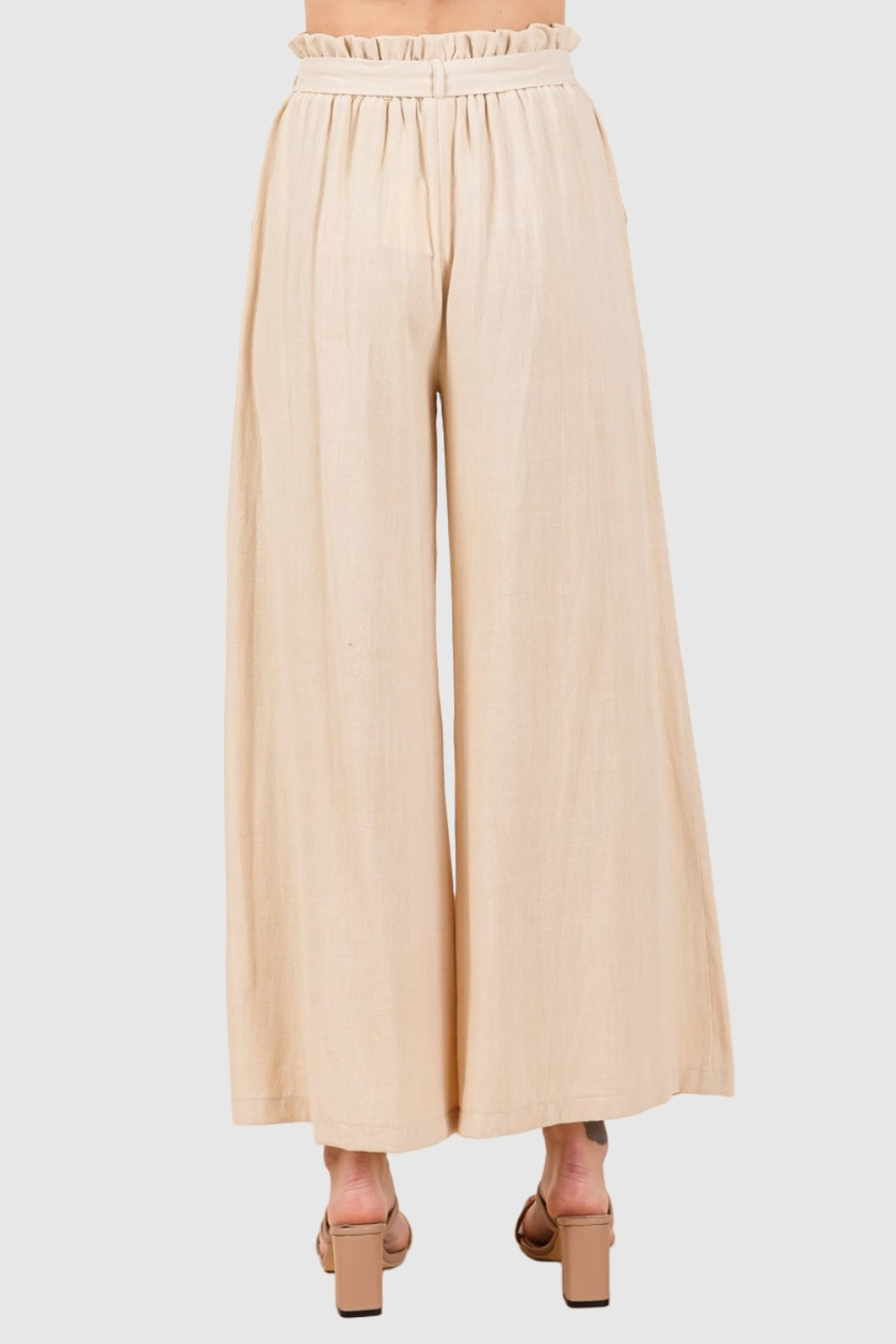 wide leg tie waist pants