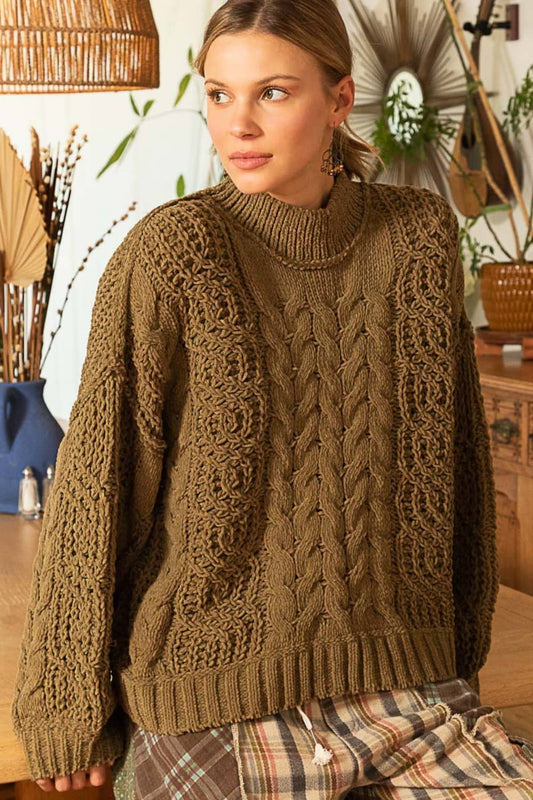 women's cable knit sweater