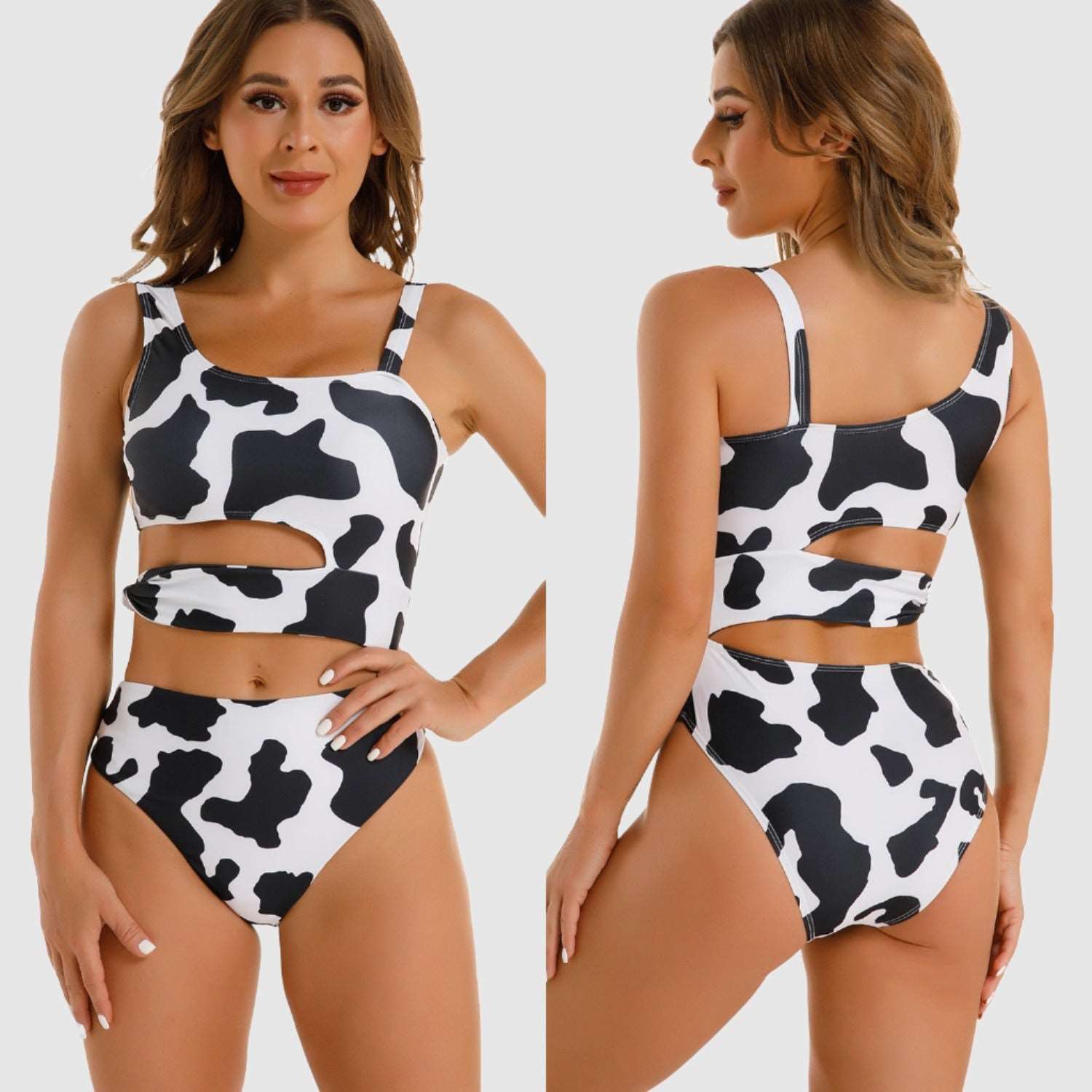 cow print bathing suit