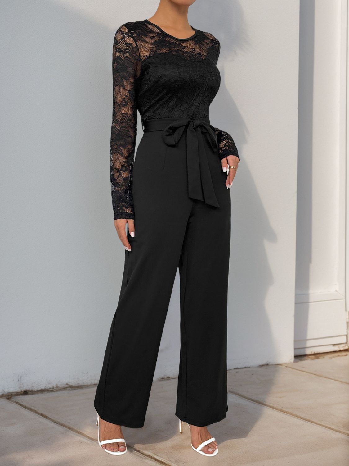 black long sleeve jumpsuit formal