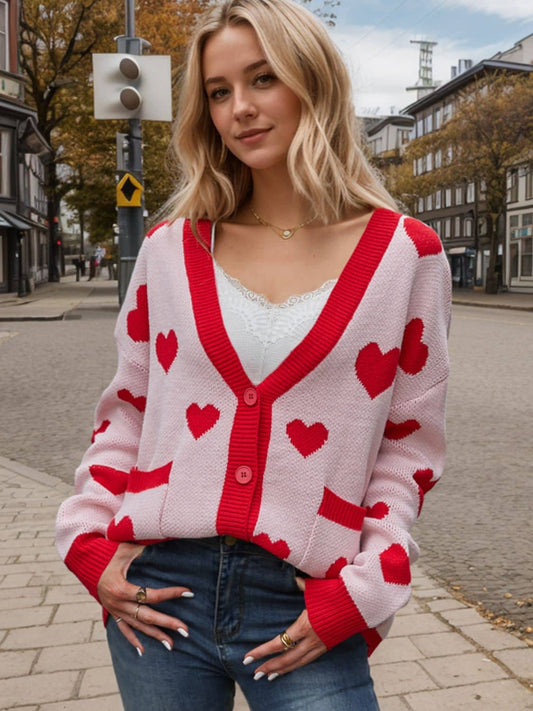 women's heart cardigan